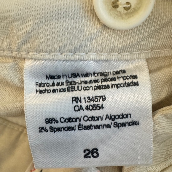 Sundry Le Soleil Tie Waist Chino Pants Beige Size 26 Cropped Anthropologie - Picture 5 of 5